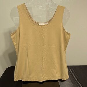 Chico’s Beige Nylon Spandex Tank Top women’s Size 2 (12-14)